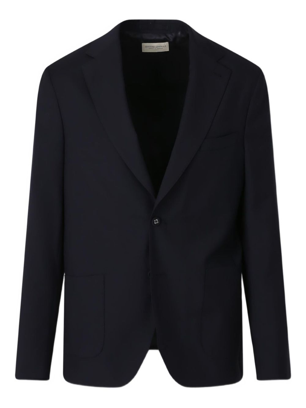Wool single-breasted blazer - Blue