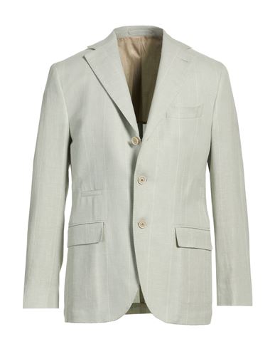 Man Blazer Sage green Size 44 Linen, Wool, Silk, Elastane