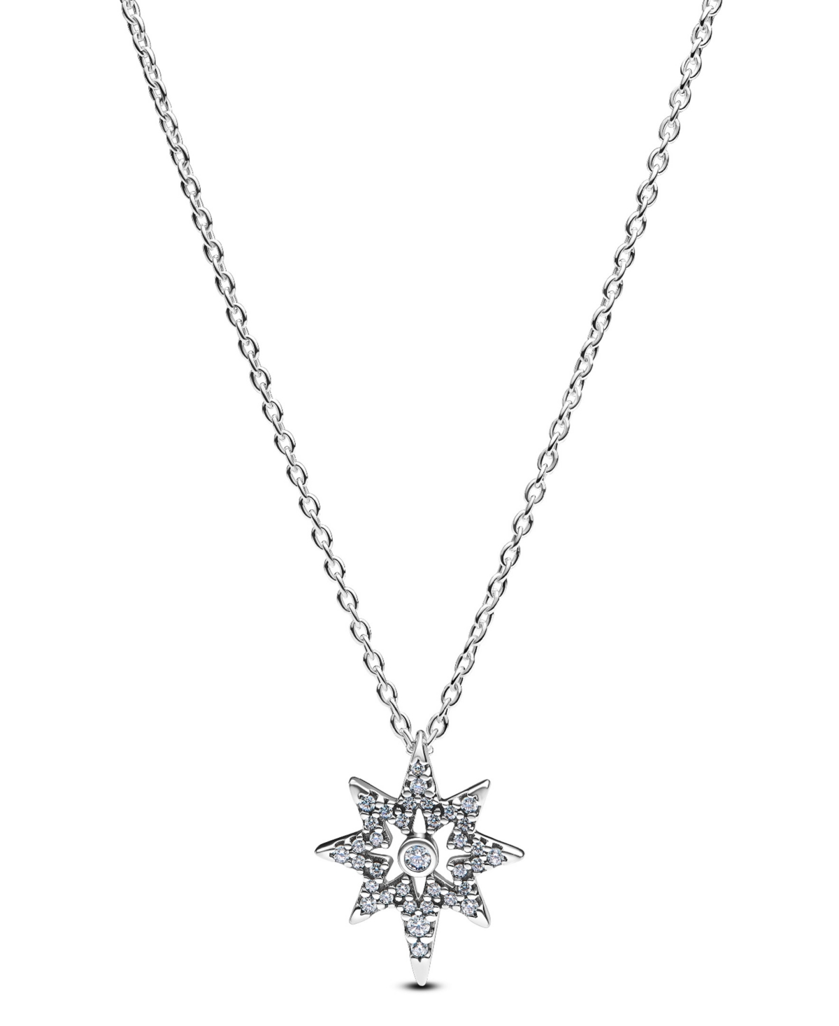 Silver North Star Pendant Necklace - Sterling Silver