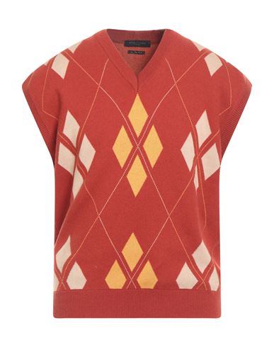 Man Sweater Brick Size L Cotton, Merino Wool, Cashmere
