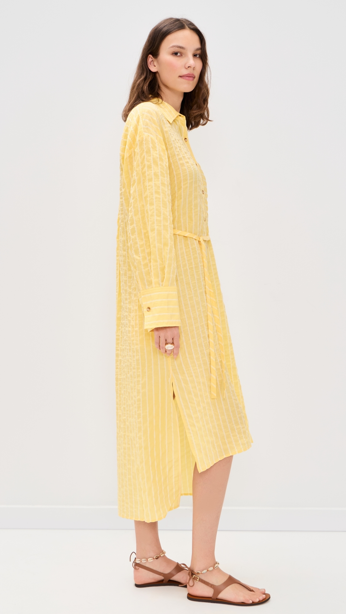 Tie Front Shirt Dress BUTTER STRIPE