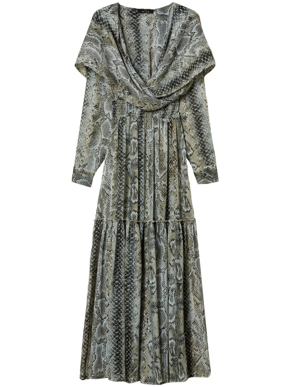 Snake-print creponne maxi dress - Grey
