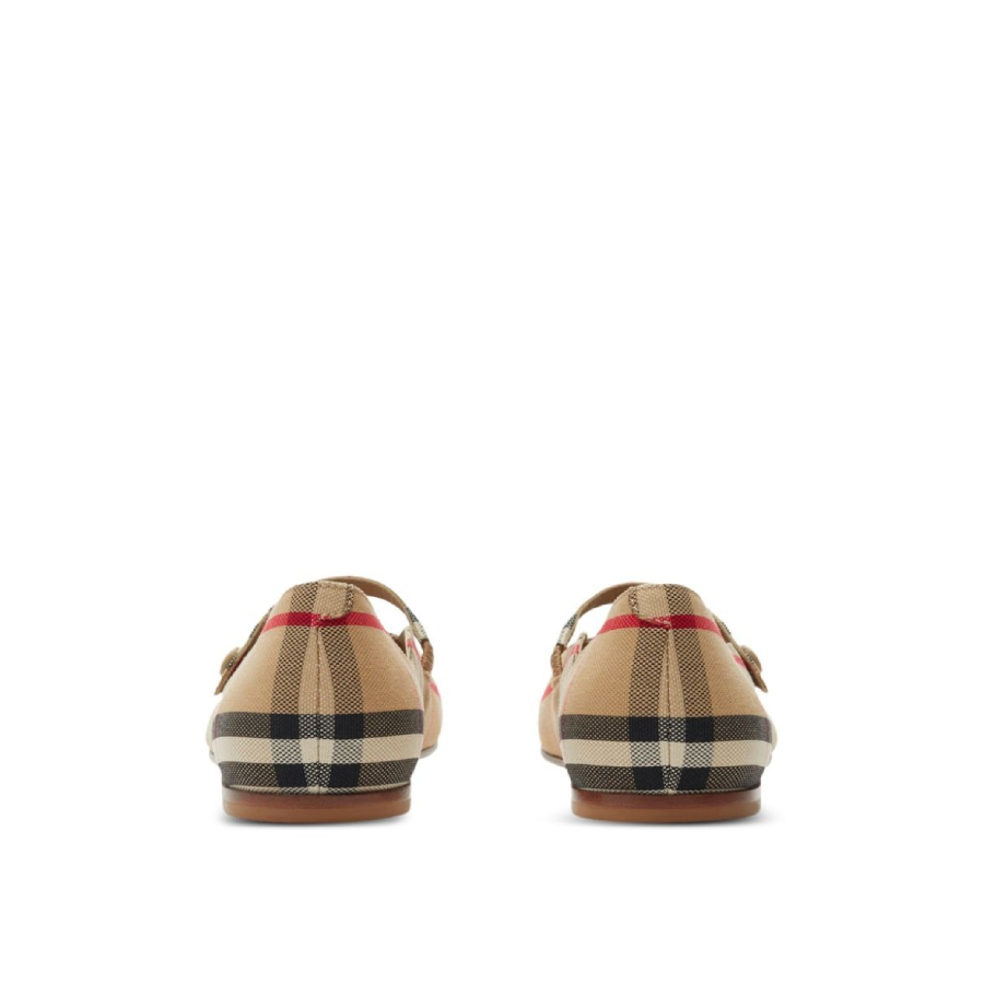 Kids Checked Mary Jane Round Toe Flats