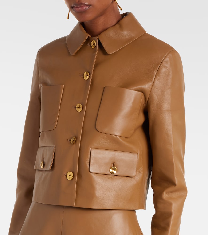Astley cropped leather jacket