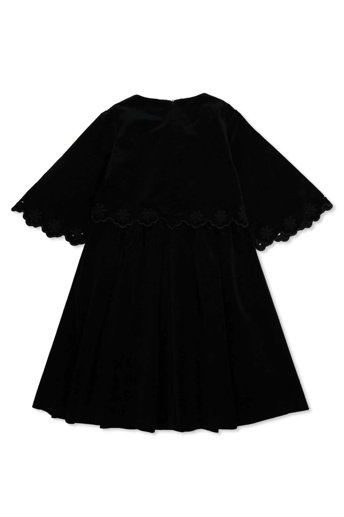 Velvet Dress With Openwork Inserts, Unisex, Navy Blue