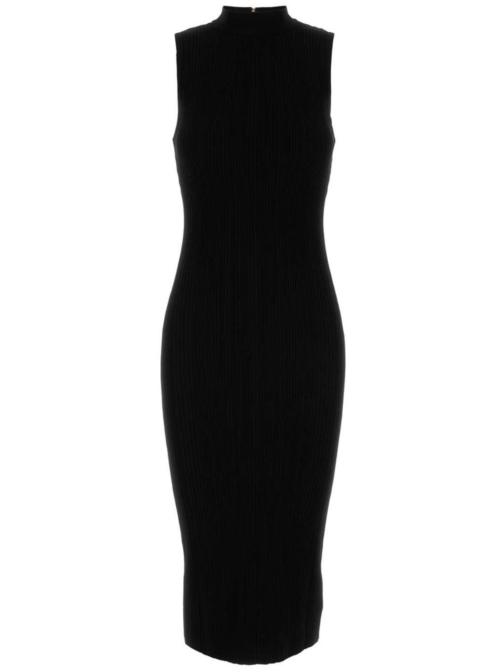 Sleeveless midi dress - Black