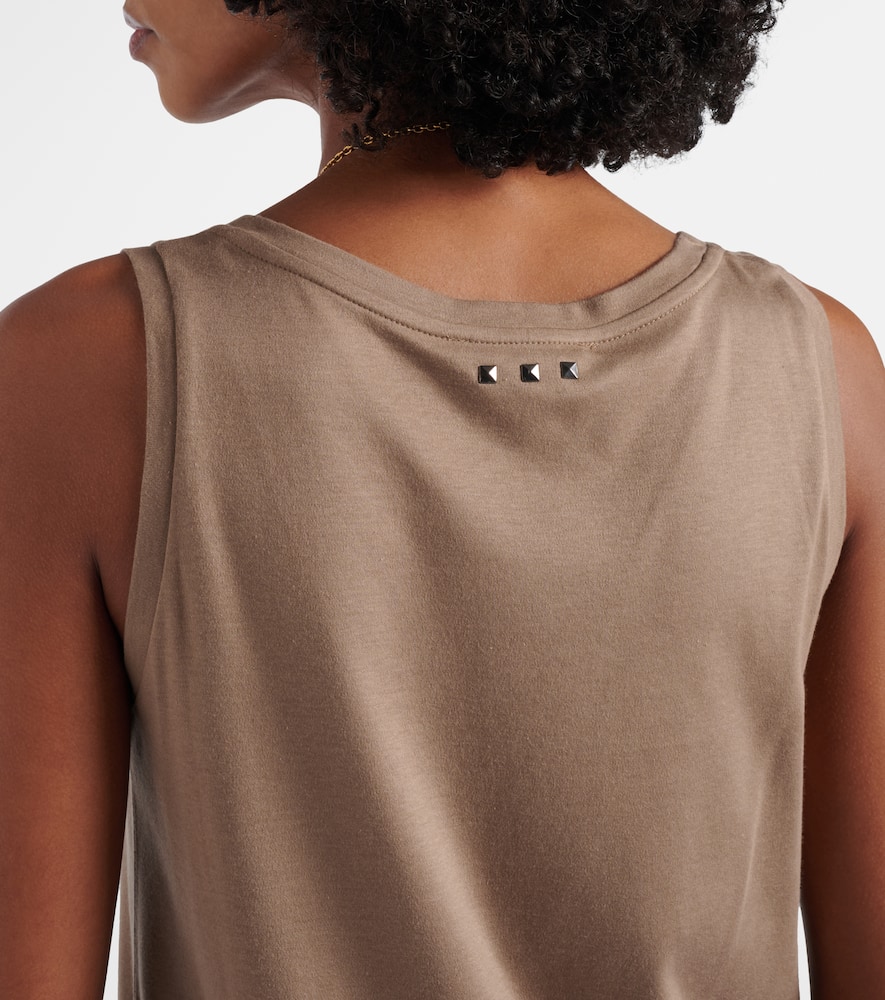 Furetto embellished cotton-blend tank top