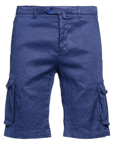 Man Shorts & Bermuda Shorts Blue Size 40 Linen, Cotton, Elastane