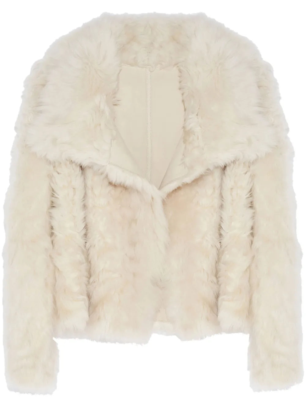 Cropped Sheepskin Jacket — White