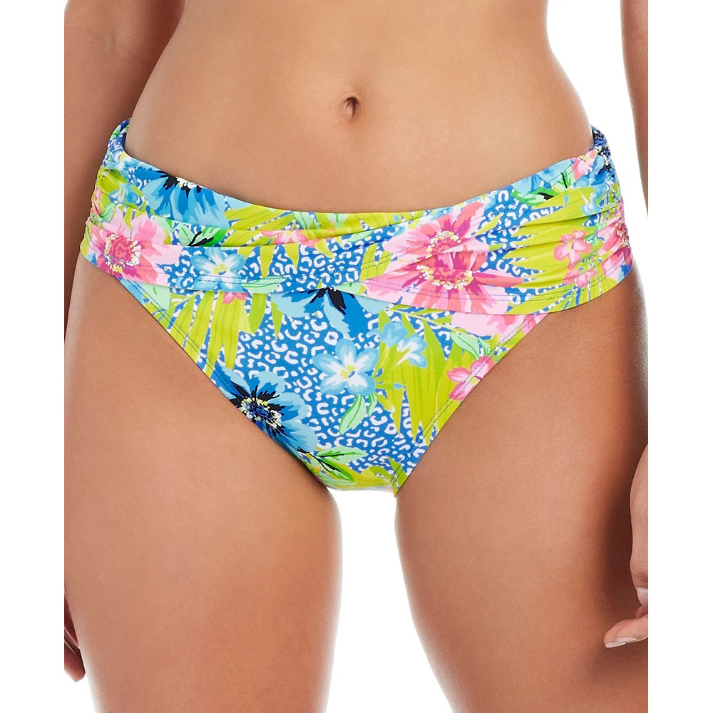 Multi Colored Lets Get Away Printed Sarong Hipster Bikini Botto