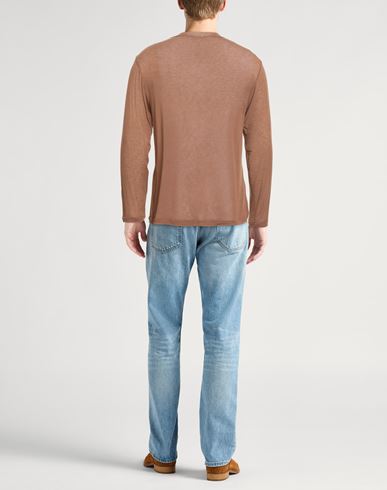 Daniele Fiesoli Man Sweater Brown Size M Viscose, Nylon, Cashmere, Elastane