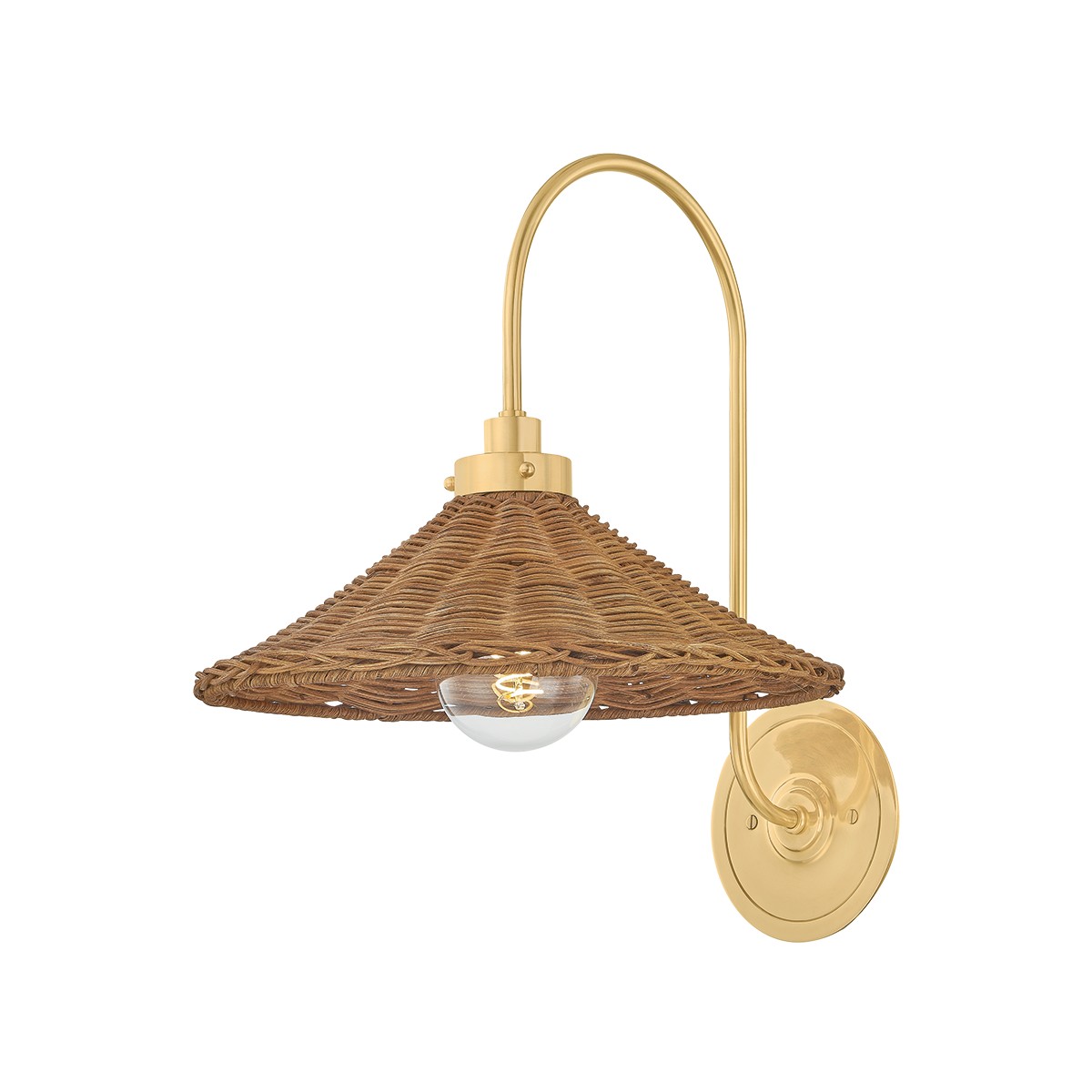 Aged Brass Wall Sconce from the Kensington Collection