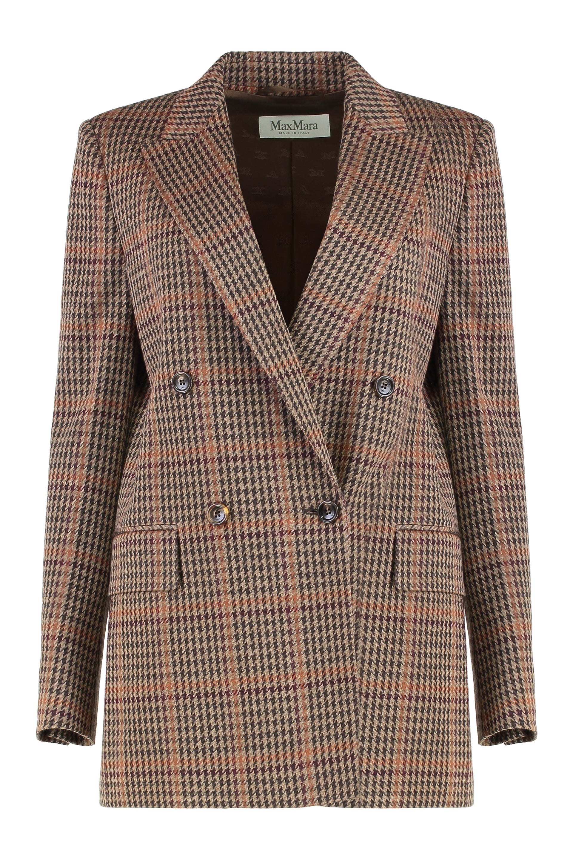 Double-Breasted Prince of Wales Wool-Cotton Blazer
