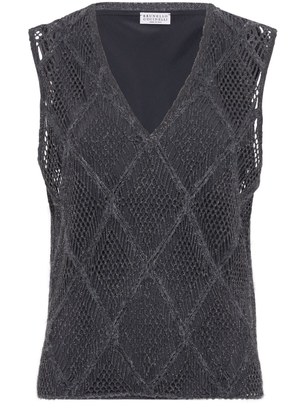 Open-knit vest - Grey