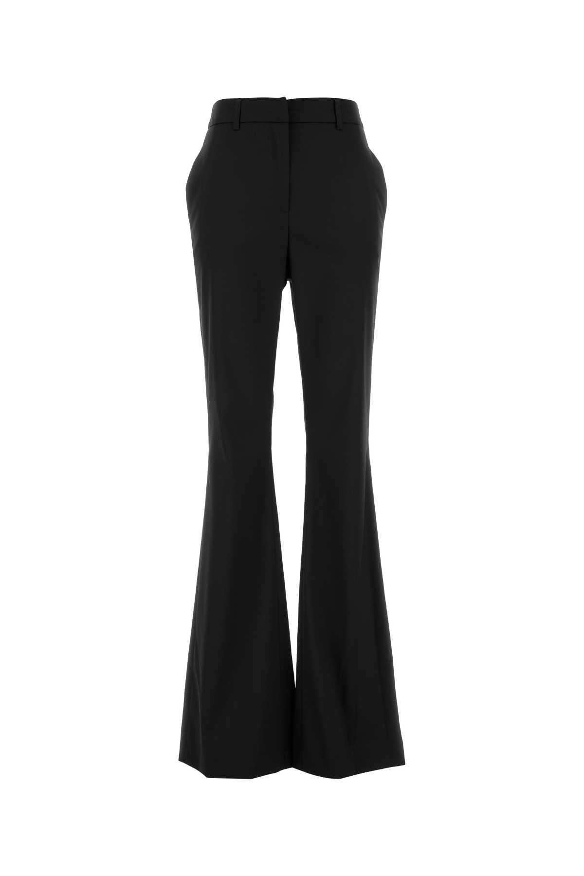 High-Waist Flared Trousers — Black