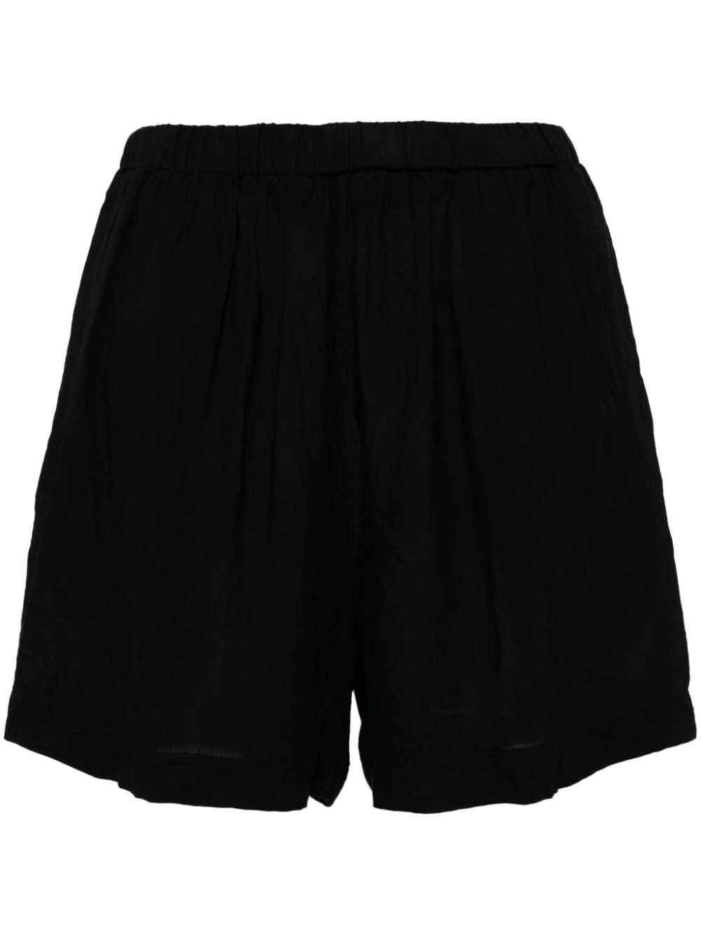 Linen track shorts - Black