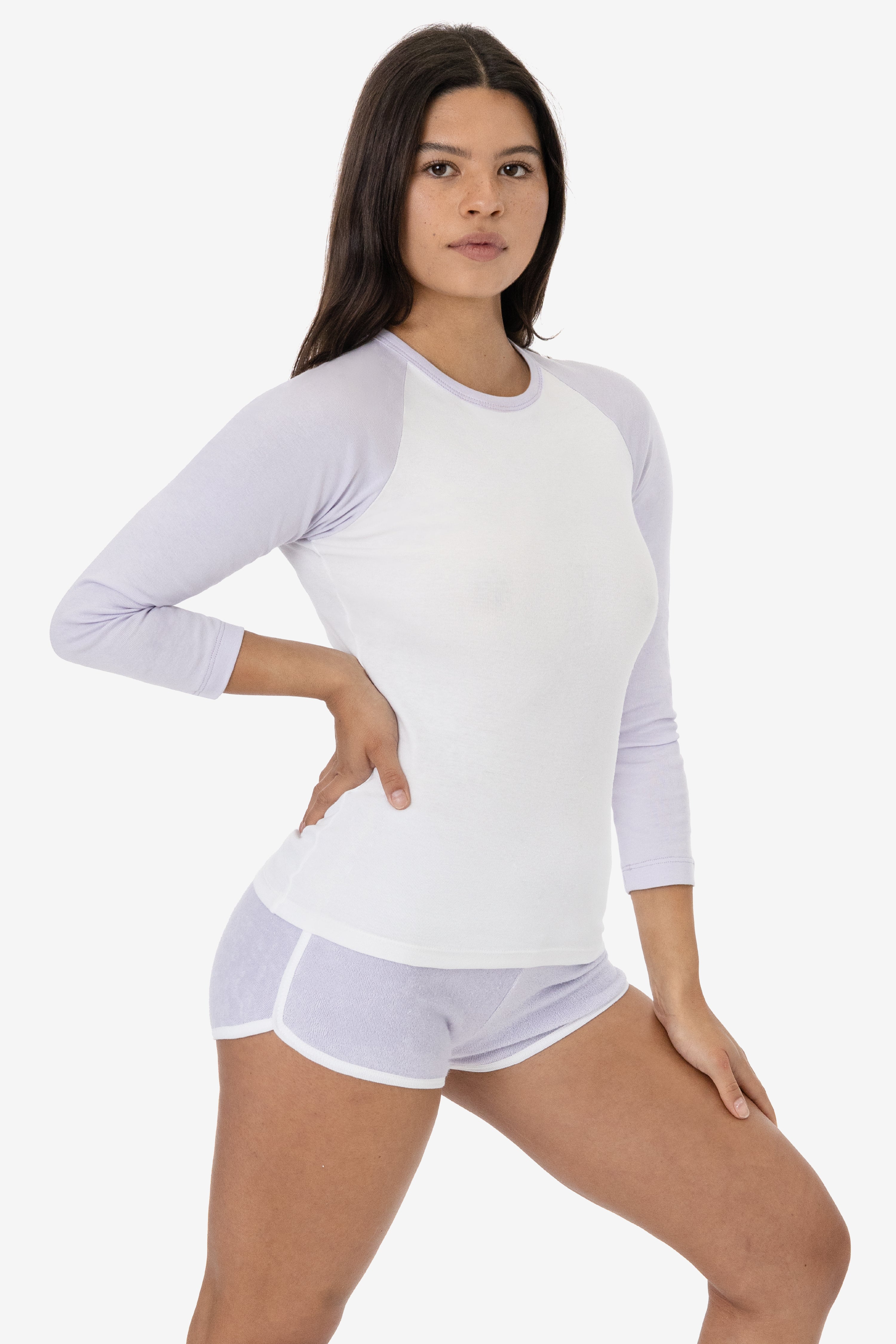 43053 - Baby Rib Long Sleeve Raglan - Baby Blue/Roya