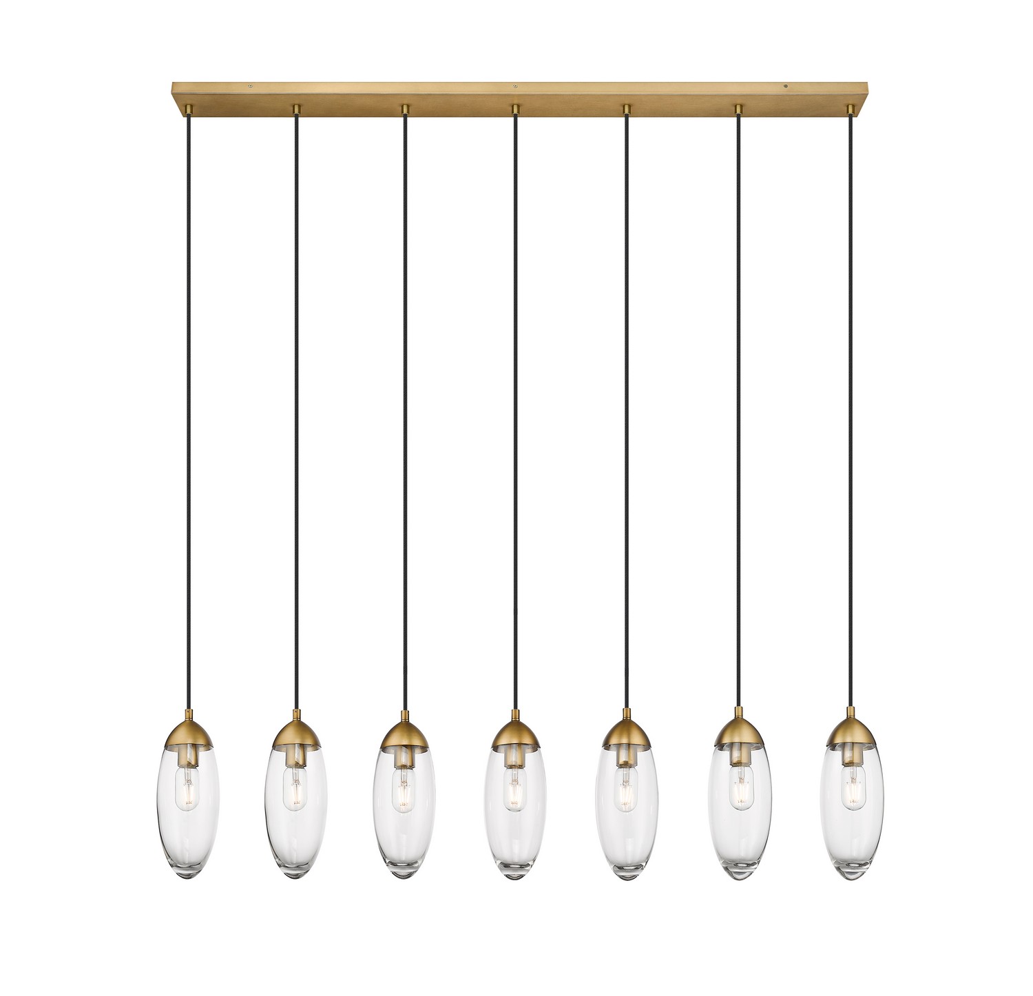 Rubbed Brass Linear Chandelier from the Arden Collection