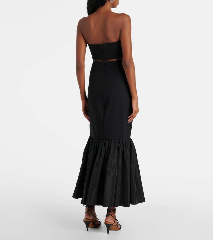 Hawthorne taffeta-trimmed ponte maxi skirt