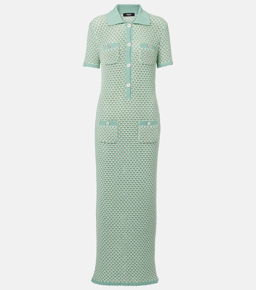 Crochet cotton-blend maxi dress