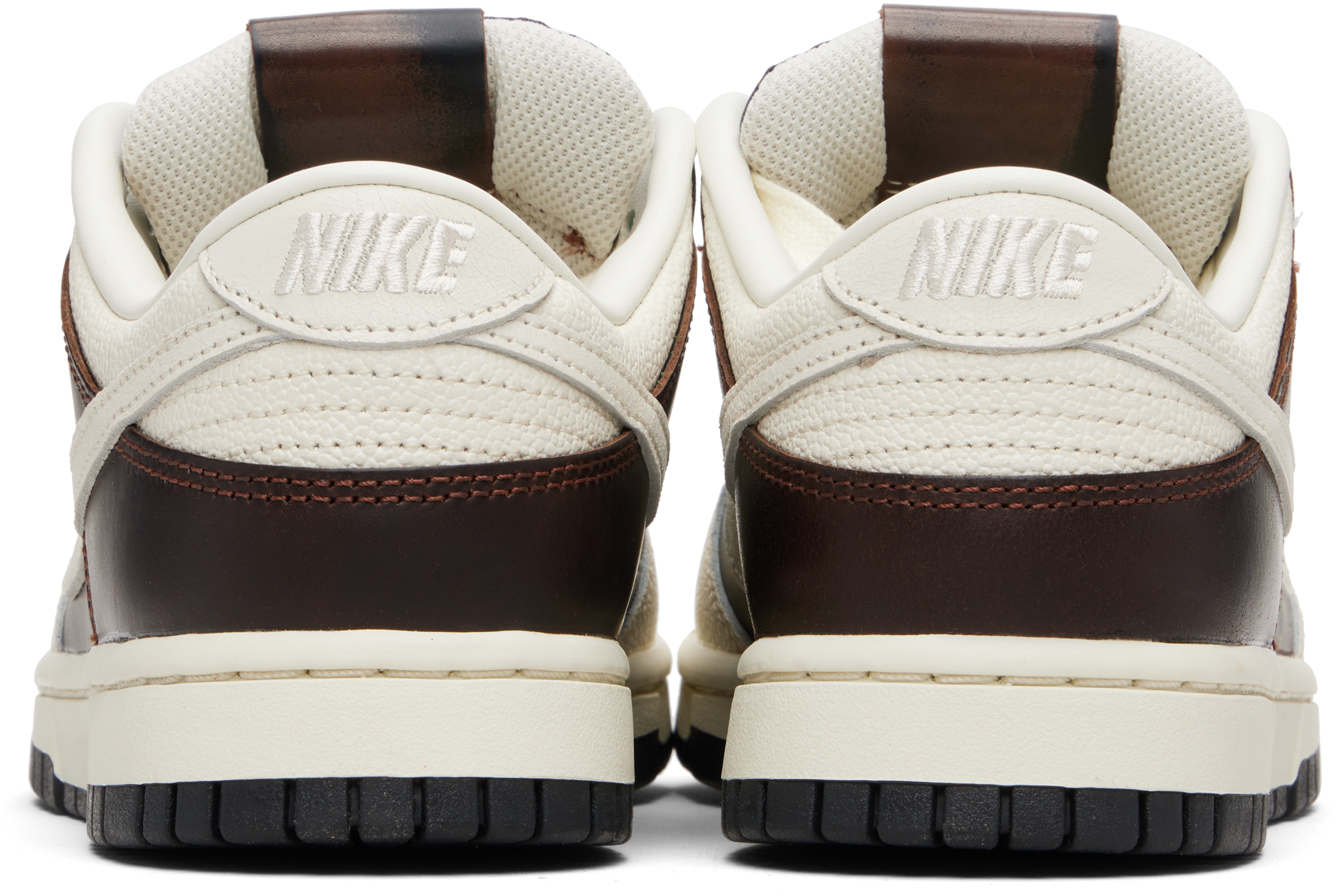 Brown & Off White Dunk Low Retro Sneakers
