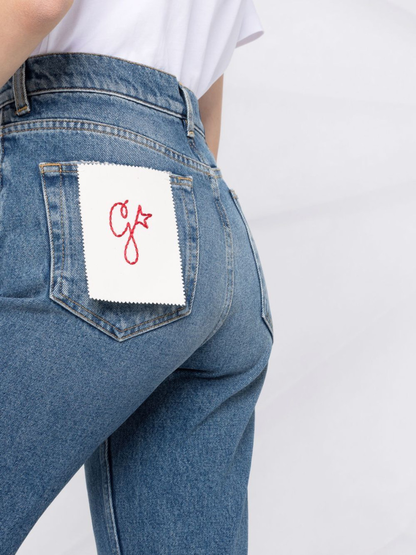 Faded cropped jeans
