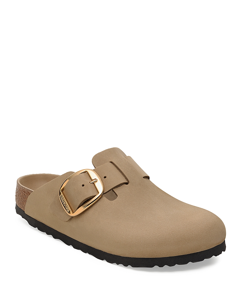 Boston Big Buckle suede mules - Brown