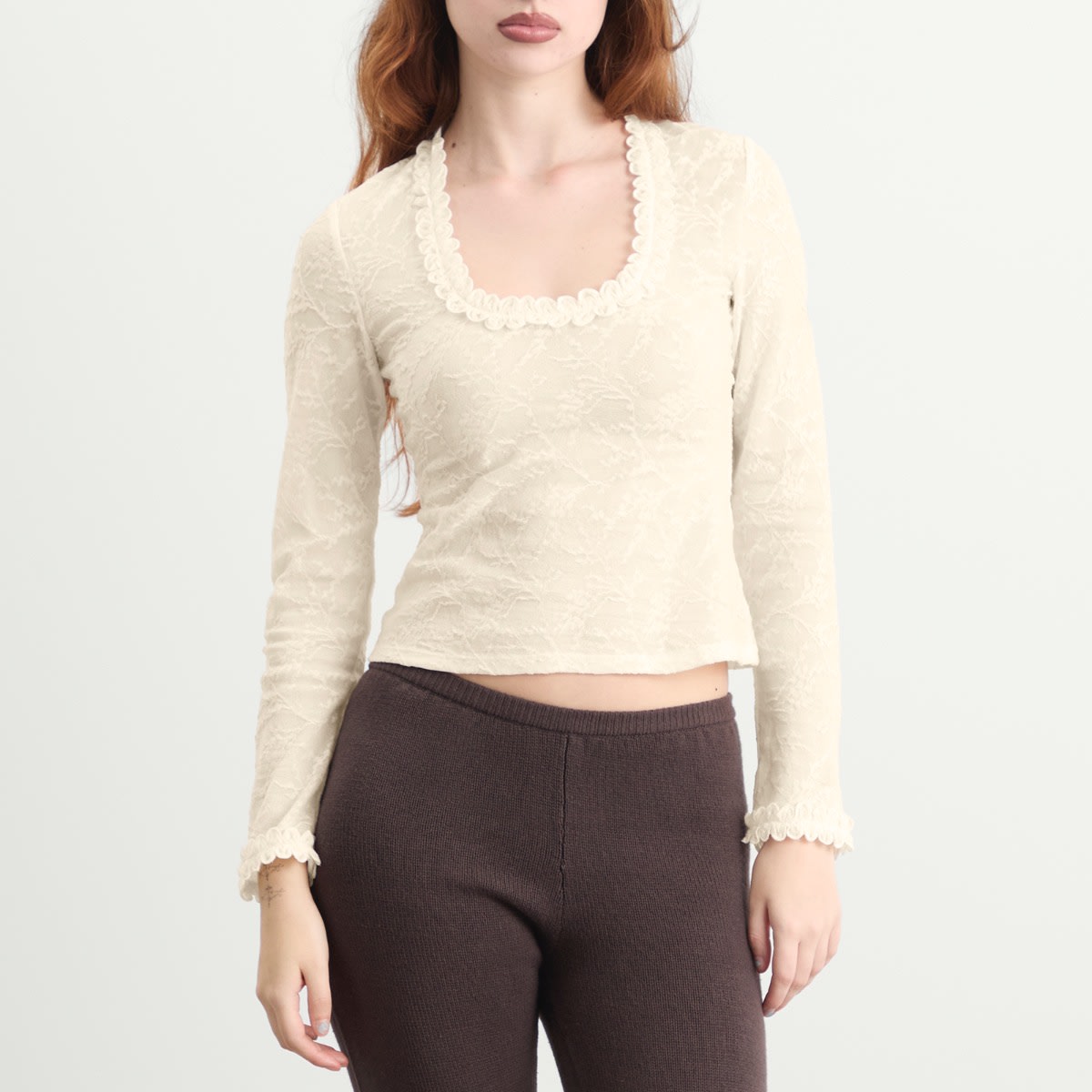 Women's Lace Poem Top in White