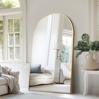 "Dulcea 71" Classic Arched Framed Mirror", Gold