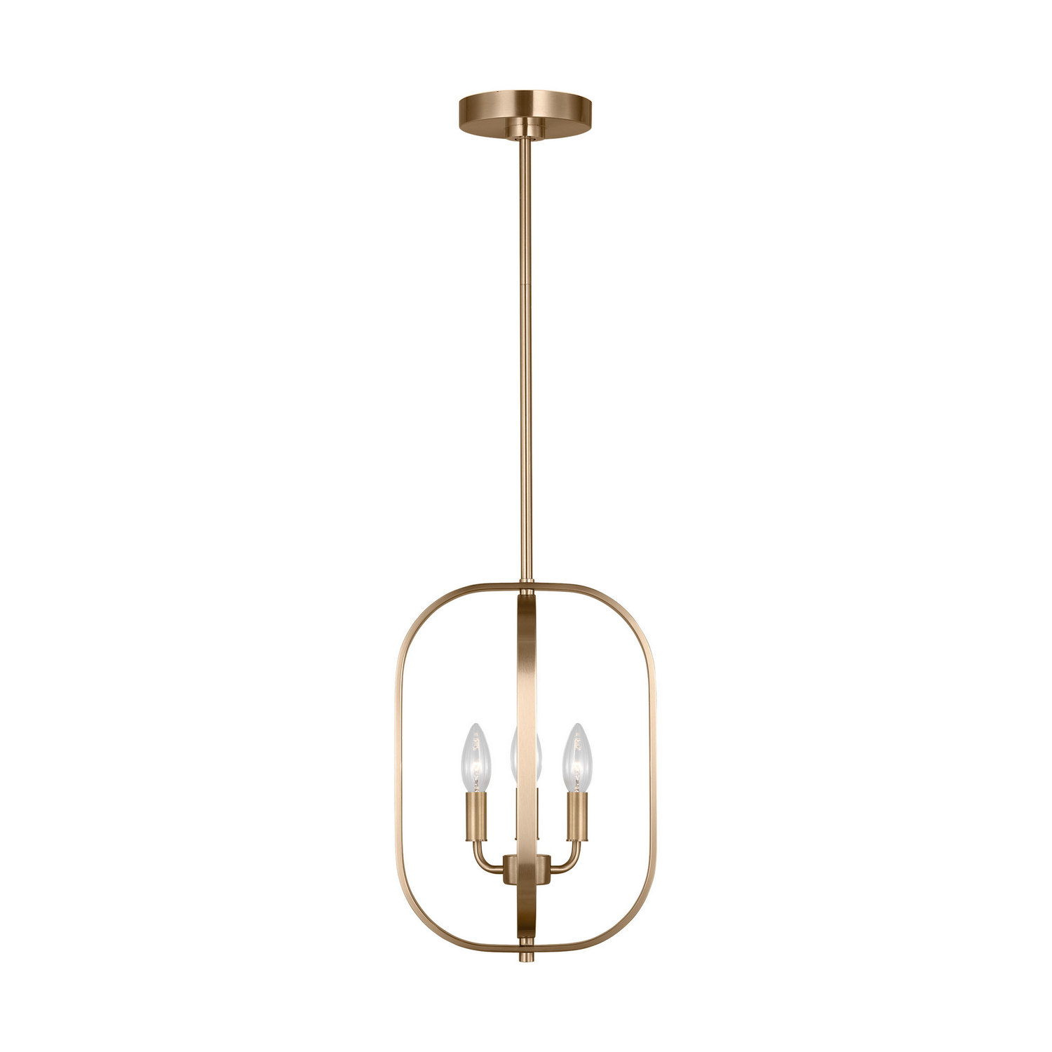 Satin Brass Chandelier from the Loretto Collection