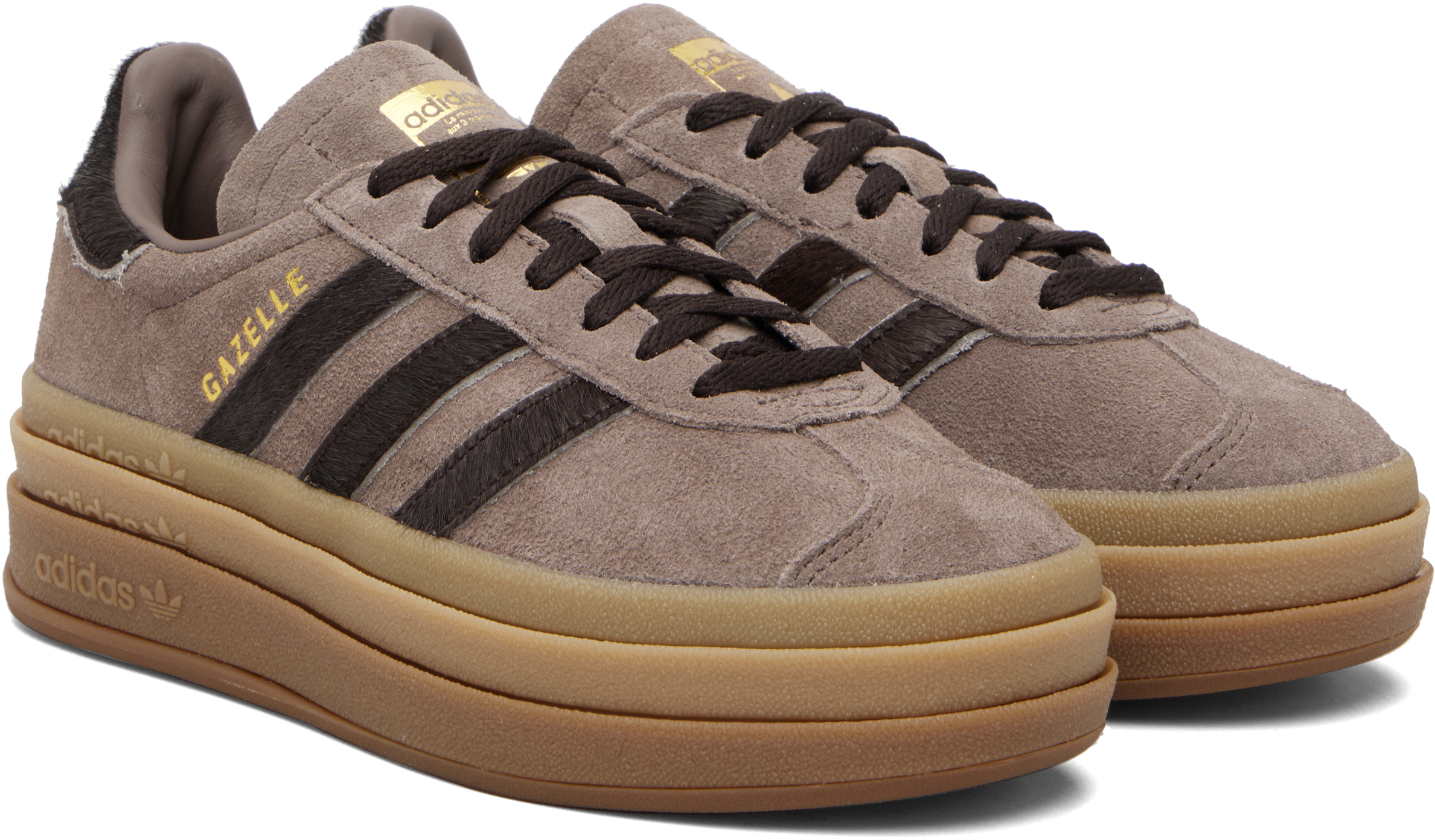 Brown Gazelle Bold Sneakers