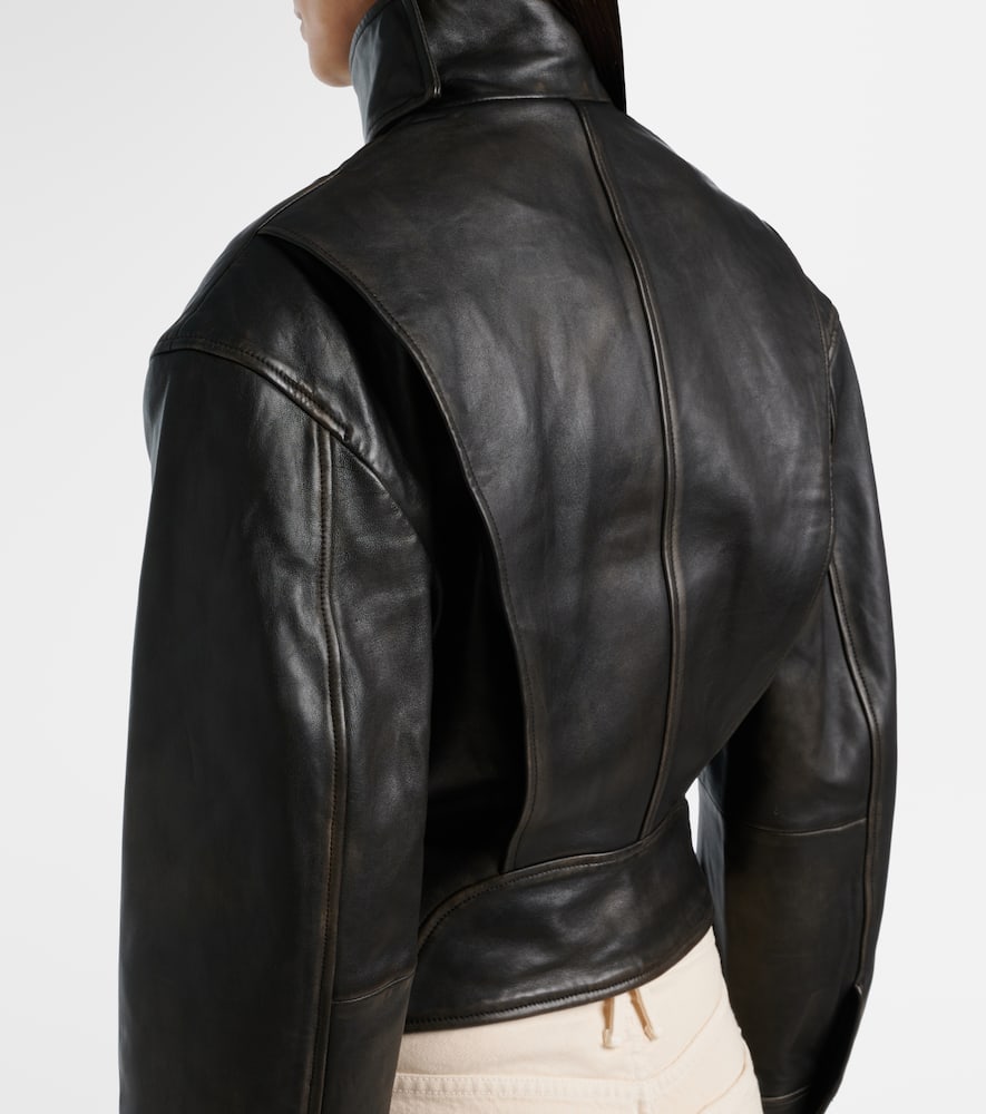 Burnished Eddie leather bomber jacket