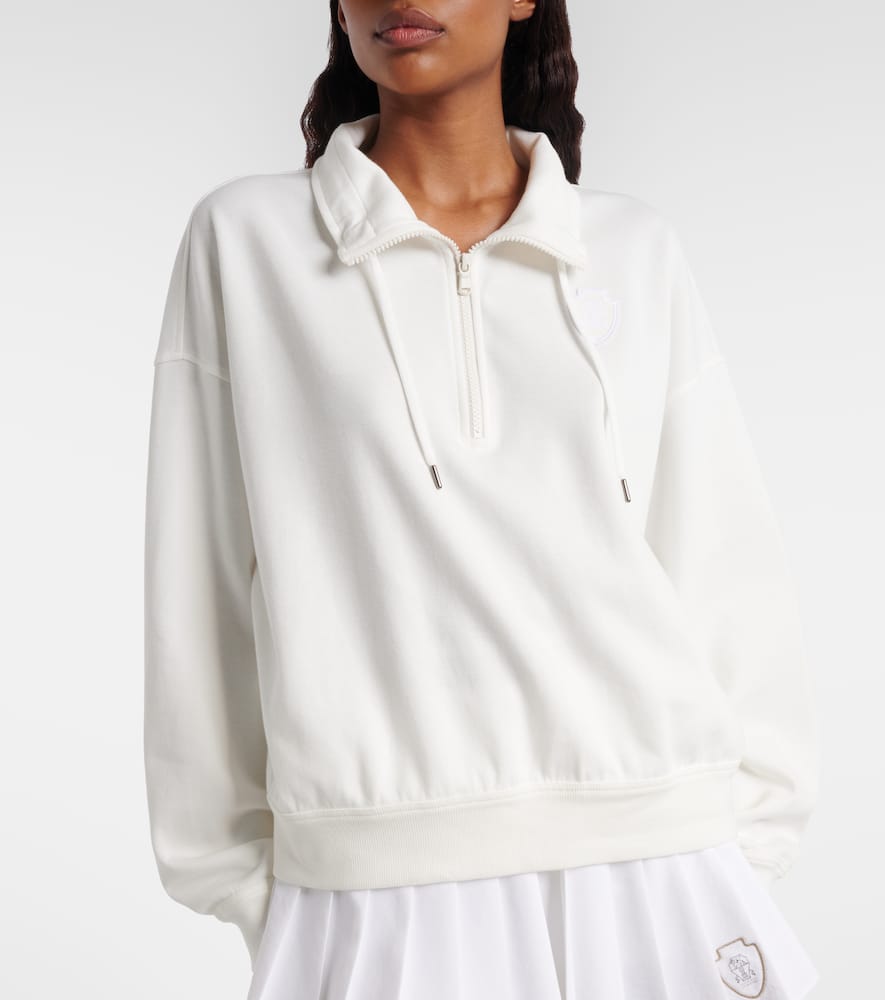 Cotton-blend zip-up sweatshirt