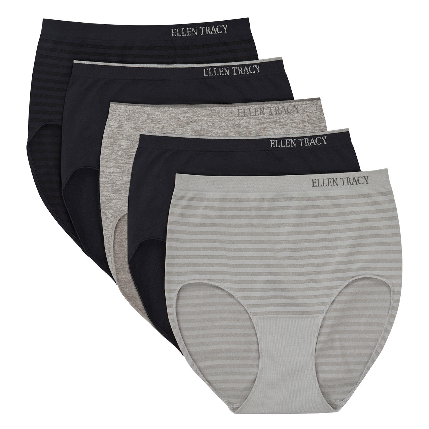Women's 5-Pack Seamless Brief Black/Ster XL:- Black/Sterling