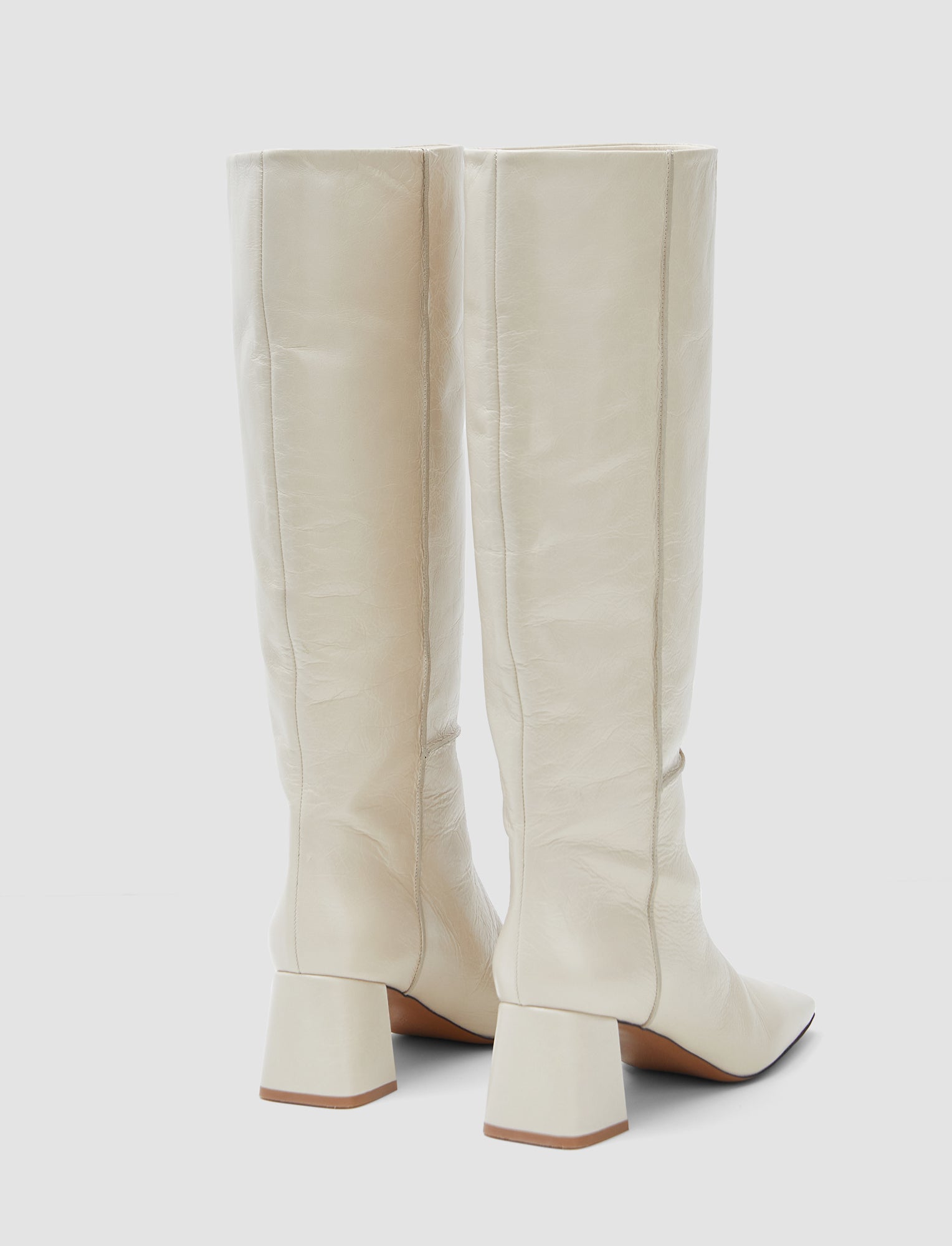 Heeled Knee High Patent Leather Boots - 36