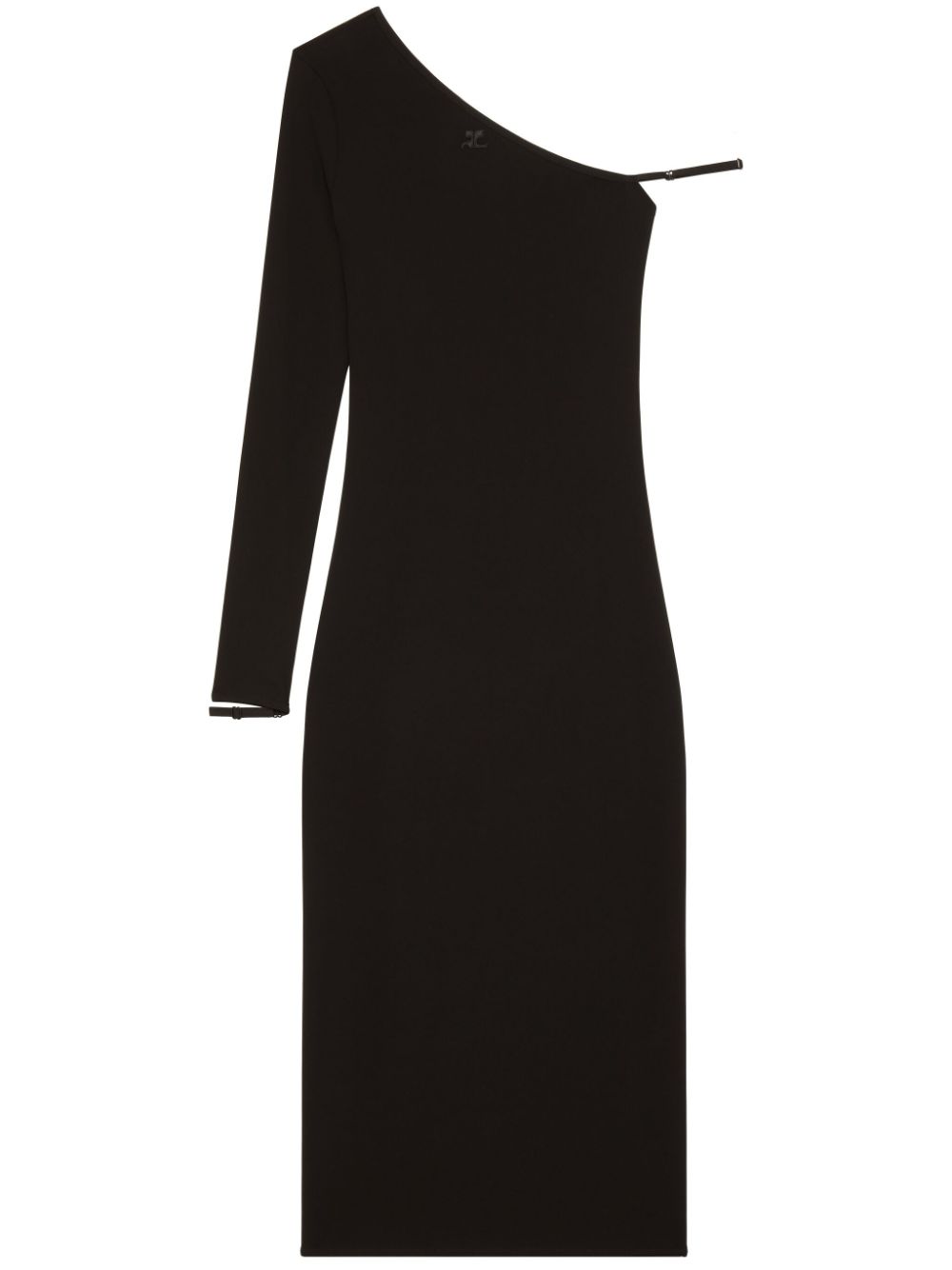 One-sleeve midi dress - Black
