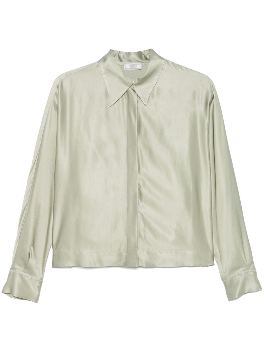 Satin shirt - 035 EUCALIPTO