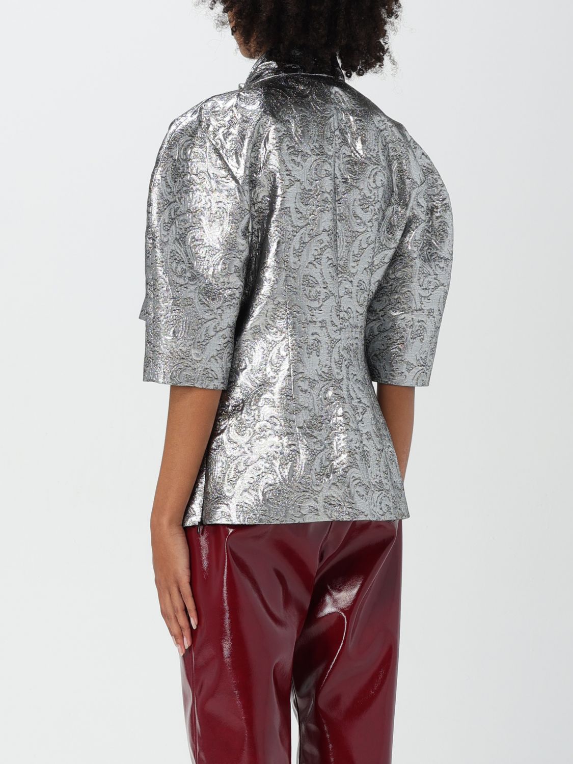 Metallic-effect blouse - Grey