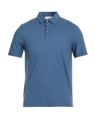 Man Polo shirt Slate blue Size 46 Cotton, Elastane