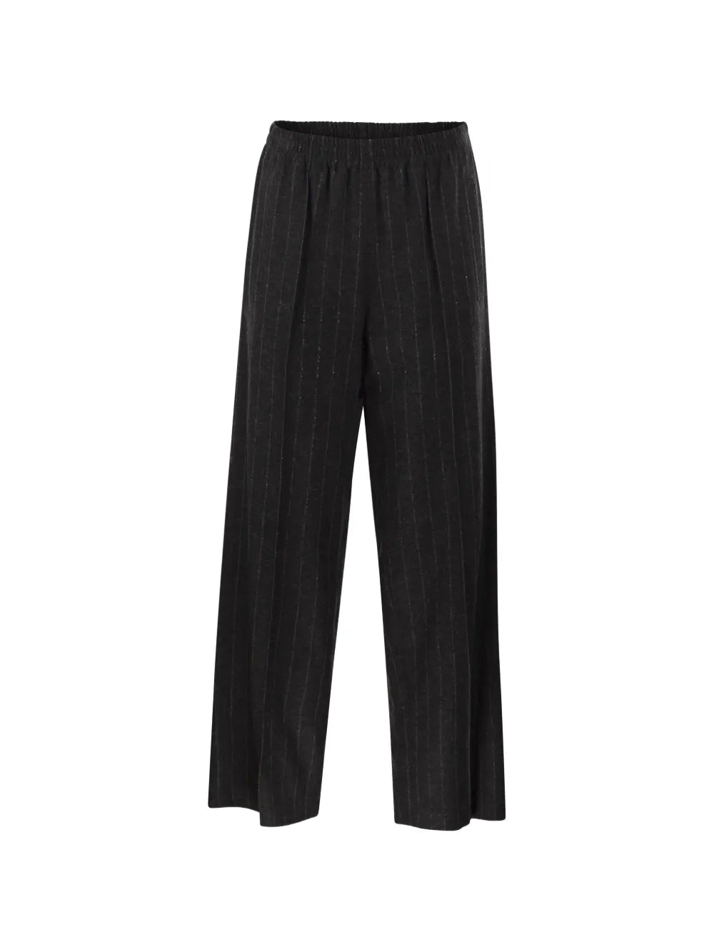 Sequin-Embellished Pinstripe Trousers — Anthracite