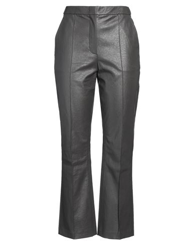 Woman Pants Charcoal Size 8 Polyurethane, Viscose, Metal