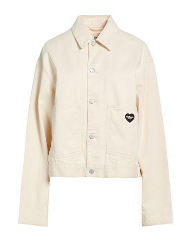 Woman Jacket Cream Size M Cotton