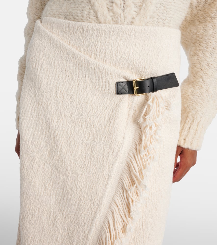 Galla cotton and linen midi skirt