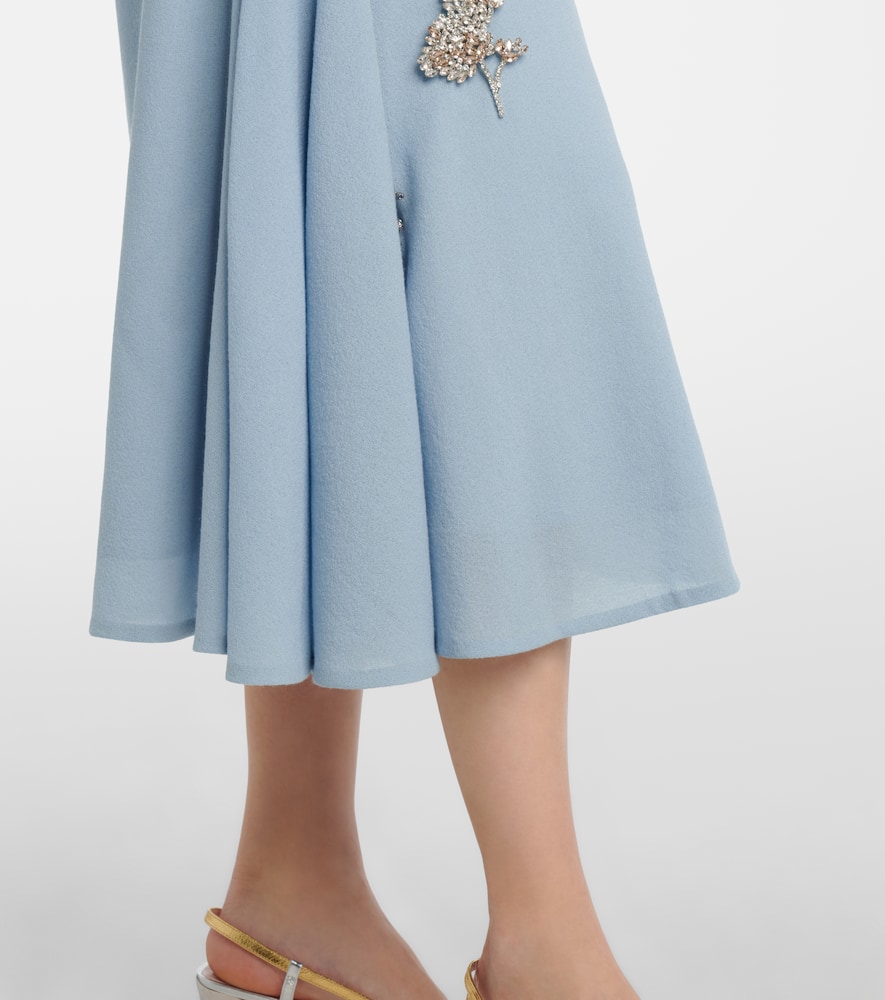 Virgin wool midi skirt