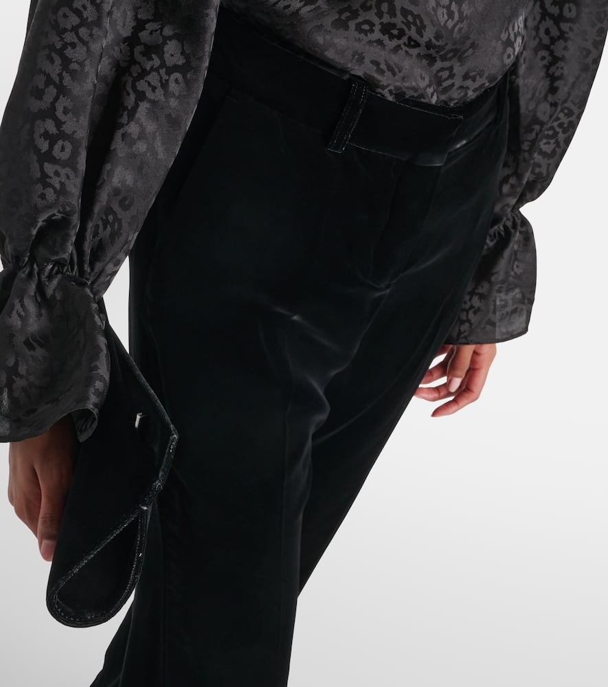 Velvet bootcut pants