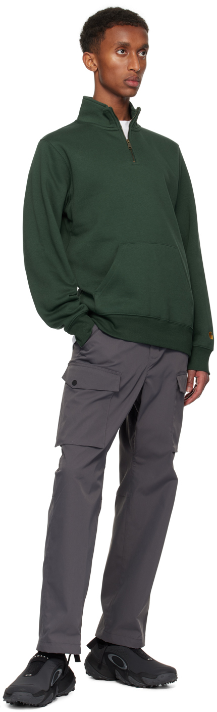 Carhartt Work In Progress Green Chase Neck Zip Sweatshirt