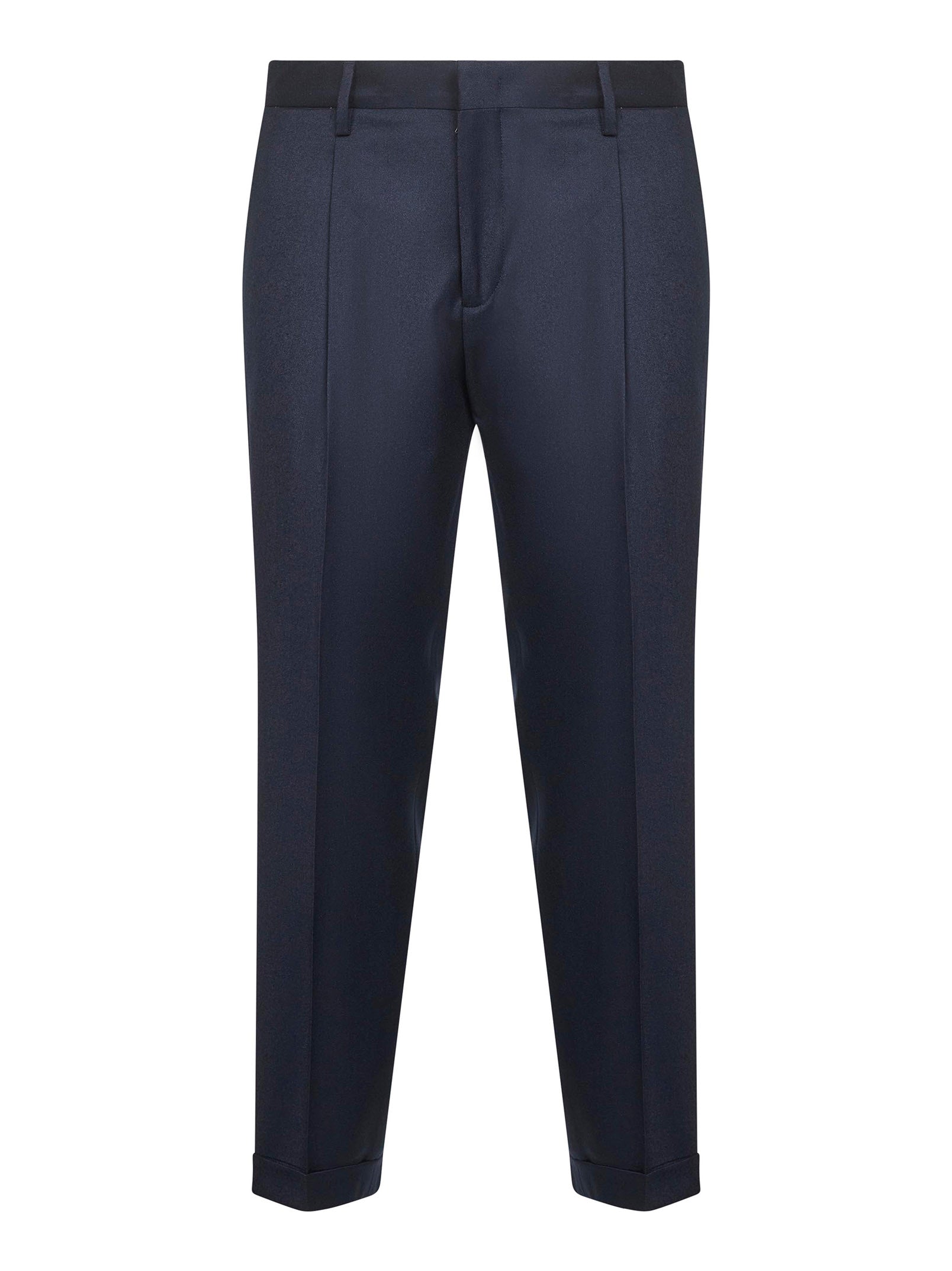 Virgin Wool & Cashmere Blend Trousers — Blue