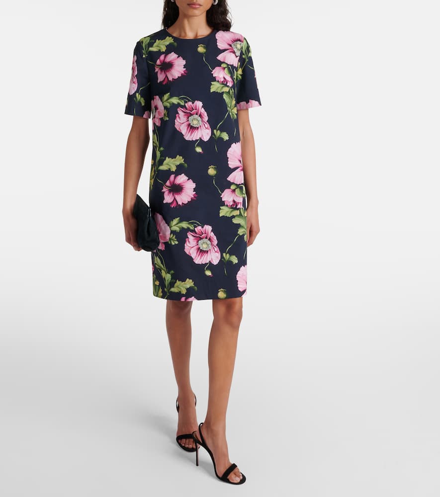 Floral cotton-blend minidress