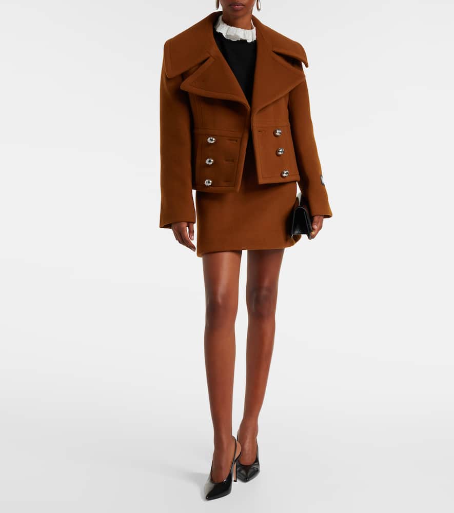 Wool-blend miniskirt
