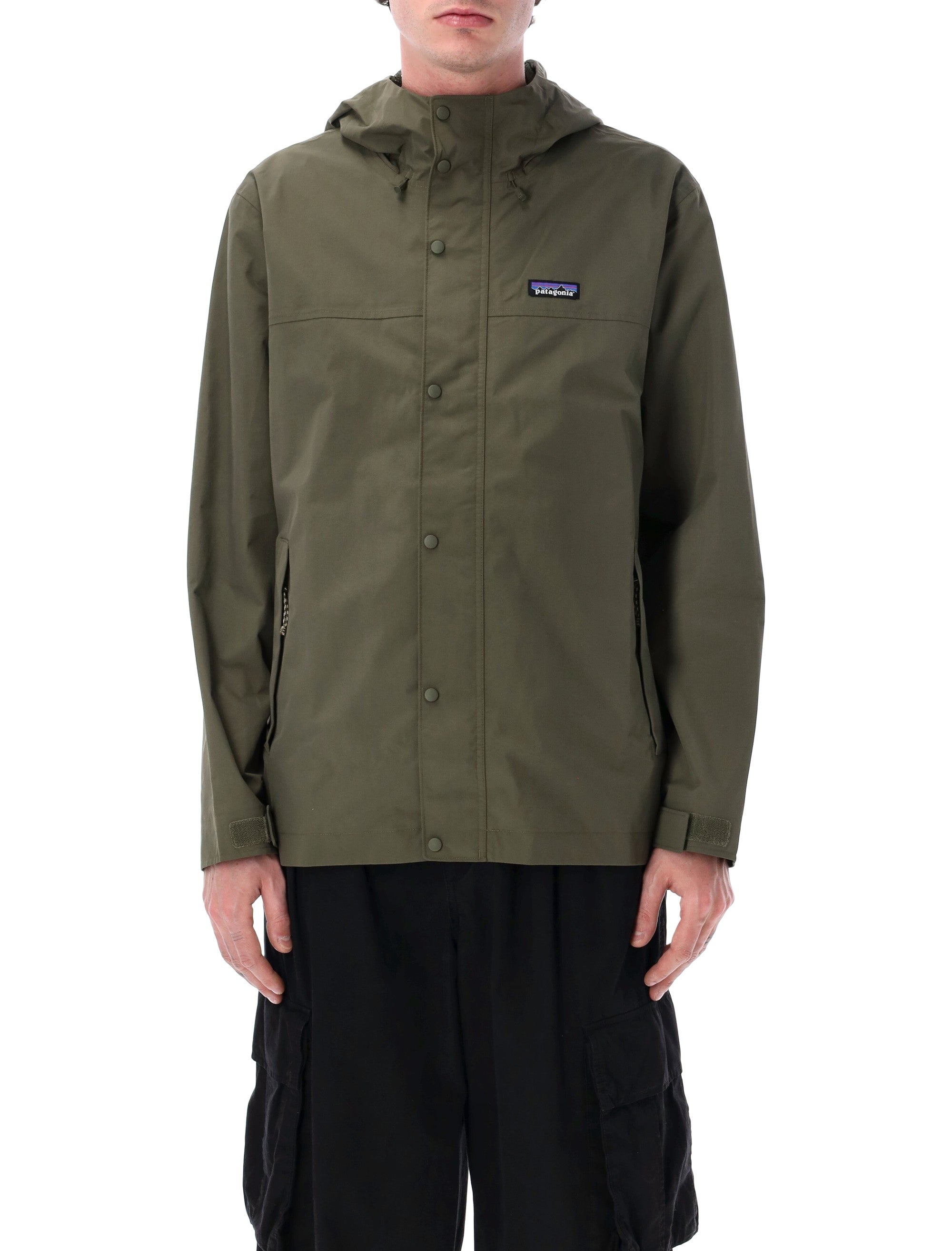 Men's Eco-Friendly Outdoor Rain Jacket - Size L